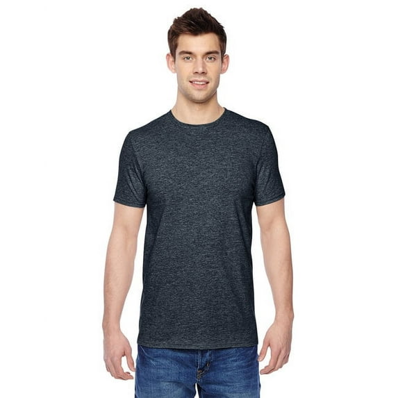 The Fruit of the Loom Adult Sofspun Jersey Crew T-Shirt - HEATHER BLACK - 3XL