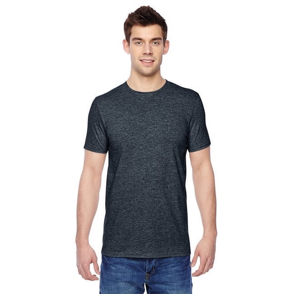 The Fruit of the Loom Adult Sofspun Jersey Crew T-Shirt - HEATHER BLACK - M