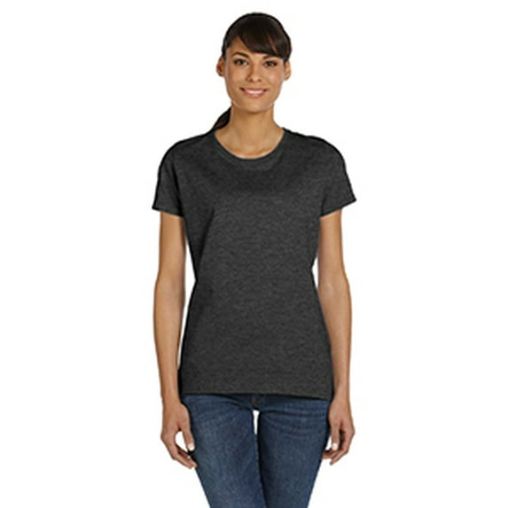 The Fruit of the Loom Ladies' HD Cotton T-Shirt - BLACK HEATHER - 3XL