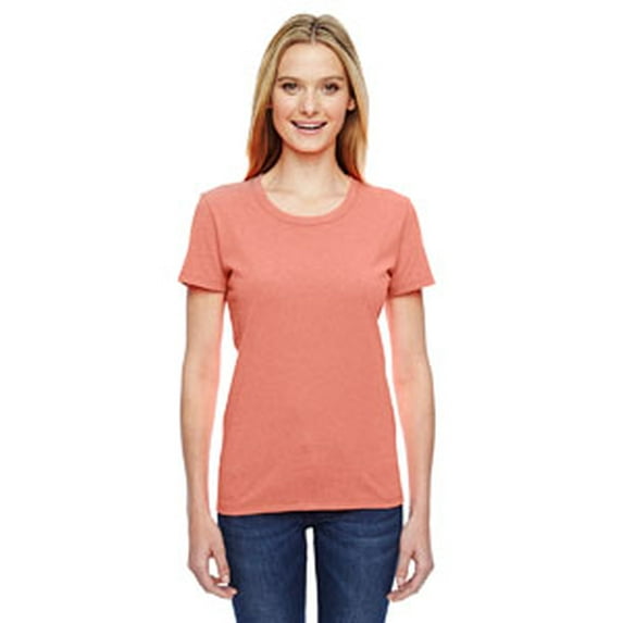 The Fruit of the Loom Ladies' HD Cotton T-Shirt - RETRO HTR CORAL - 3XL