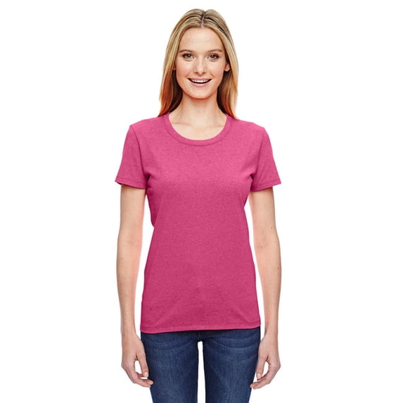 The Fruit of the Loom Ladies' HD Cotton T-Shirt - RETRO HTR PINK - 2XL