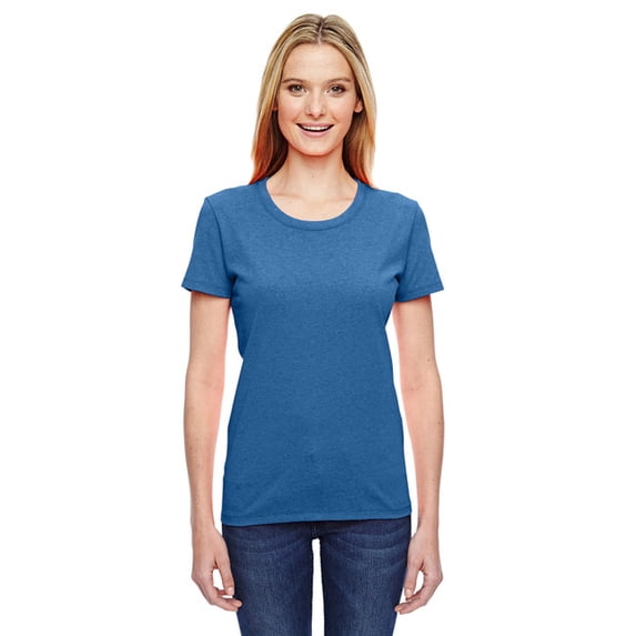 The Fruit of the Loom Ladies' HD Cotton T-Shirt - RETRO HTR ROYAL - 3XL