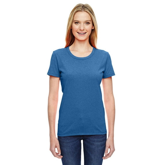 The Fruit of the Loom Ladies' HD Cotton T-Shirt - RETRO HTR ROYAL - S
