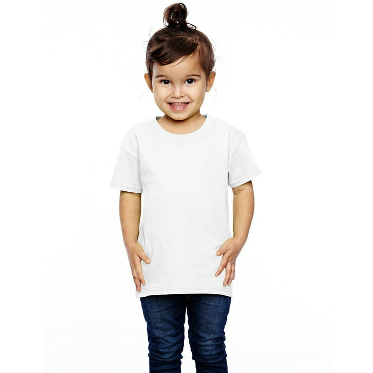 The Fruit of the Loom Toddlers 5 oz, 100% Heavy Cotton HD T-Shirt - WHITE -  3T