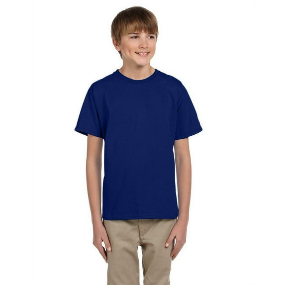 The Fruit of the Loom Youth HD Cotton T-Shirt - ADMIRAL BLUE - M