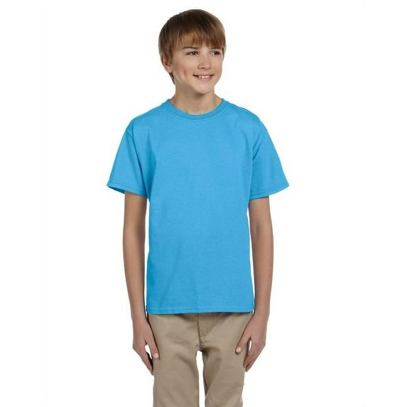 The Fruit of the Loom Youth HD Cotton T-Shirt - AQUATIC BLUE - XS