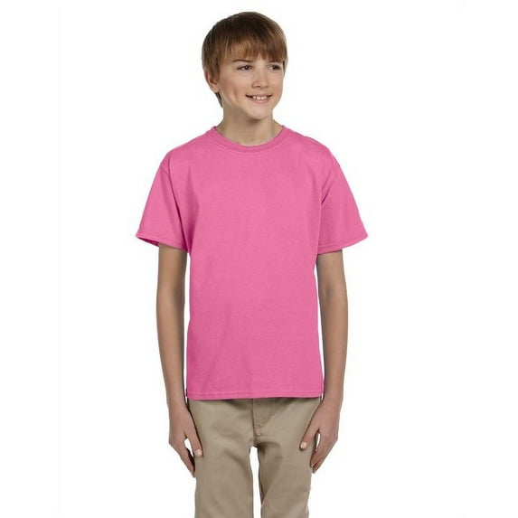 The Fruit of the Loom Youth HD Cotton T-Shirt - AZALEA - M
