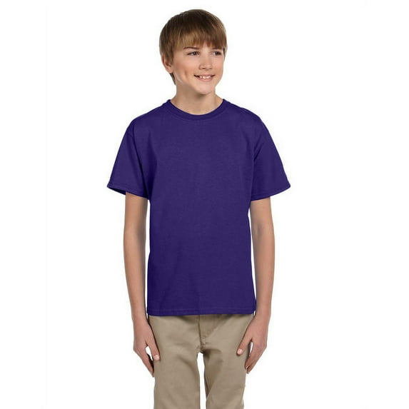 The Fruit of the Loom Youth HD Cotton T-Shirt - DEEP PURPLE - XL