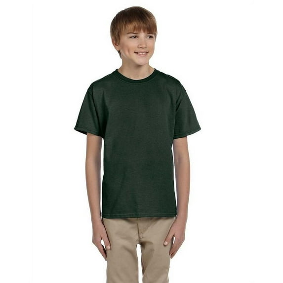 The Fruit of the Loom Youth HD Cotton T-Shirt - FOREST GREEN - XL
