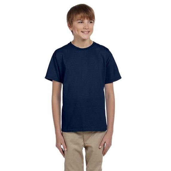 The Fruit of the Loom Youth HD Cotton T-Shirt - J NAVY - XL