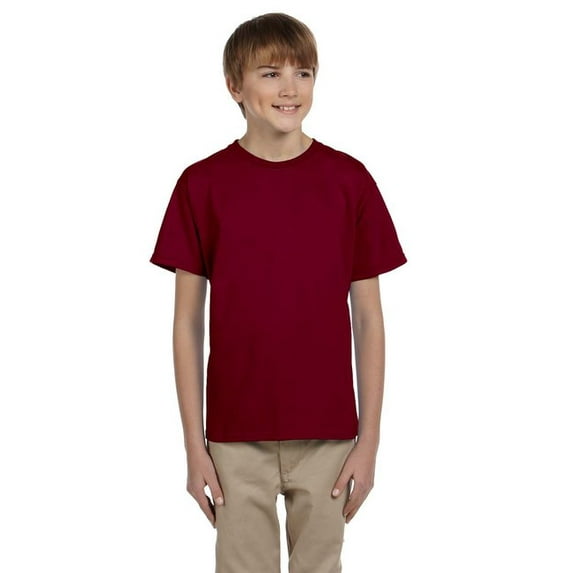 The Fruit of the Loom Youth HD Cotton T-Shirt - MAROON - XS