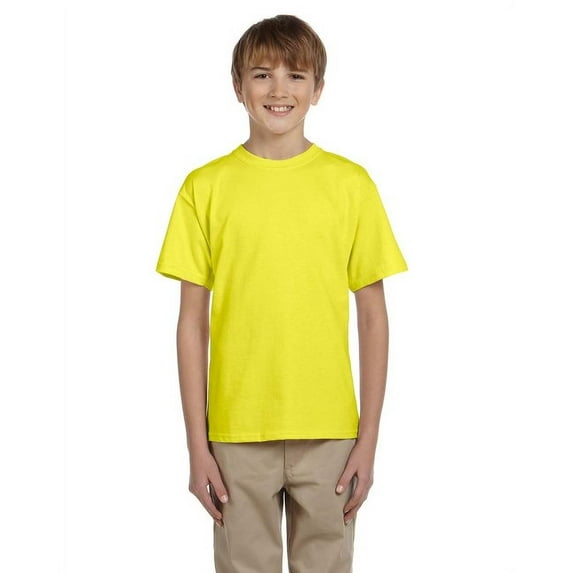 The Fruit of the Loom Youth HD Cotton T-Shirt - NEON YELLOW - L