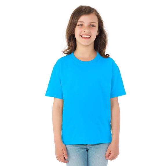 The Fruit of the Loom Youth HD Cotton T-Shirt - PACIFIC BLUE - L