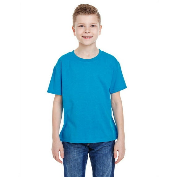 The Fruit of the Loom Youth HD Cotton T-Shirt - TURQUOISE HTHR - S