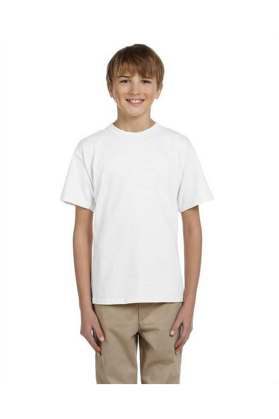 The Fruit of the Loom Youth HD Cotton T-Shirt - WHITE - XS