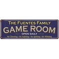 thumbnail image 1 of The Fuentes Family Blue Game Room Metal 6x18 Sign 106180037731, 1 of 1