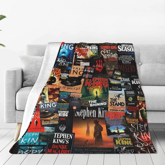 The Full Collection Of Stephen King Books Throw Blanket 40"X30" Lightweight Cozy Bed Blankets For Soft Bedding,Couch,Bed For Room