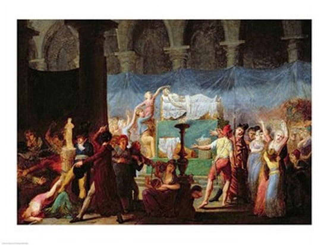 The Funeral of Marat in the Ancient Church of Cordeliers 16th July 1793 Canvas Art - Jacques-Louis David (36 x 24)