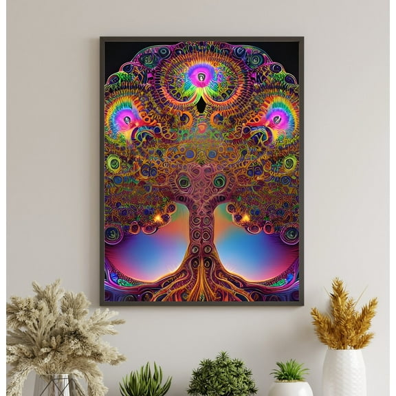 The Funky Foliage - Psychedelic Tree Canvas Wall Art