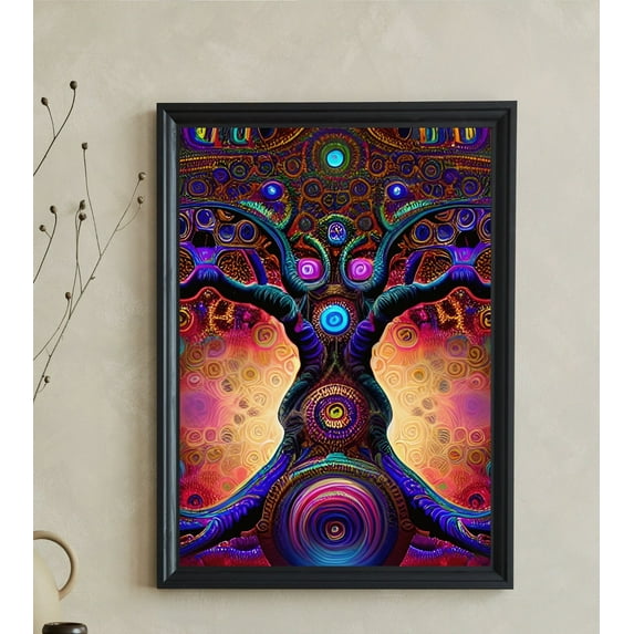 The Funky Forest - Psychedelic Tree Canvas Wall Art