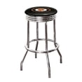 thumbnail image 1 of The Furniture King Bar Stool 24" or 29" Tall Backless Chrome Metal Stool Featuring Your Favorite Baseball Team Logo on a Colored Vinyl Swivel Seat Cushion - Giants on Black, 1 of 2