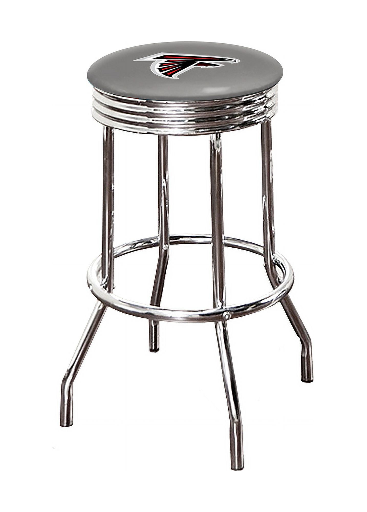The Furniture King Bar Stool 24 or 29 Tall Backless Chrome Metal Stool Featuring Your Favorite Baseball Team Logo on a Colored Vinyl Swivel Seat Cushion Twins on Blue Walmart