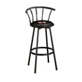 thumbnail image 1 of The Furniture King Bar Stool 29" Tall Black Metal Finish with a Food or Drink Themed Decal (Popcorn on Black - Black), 1 of 1