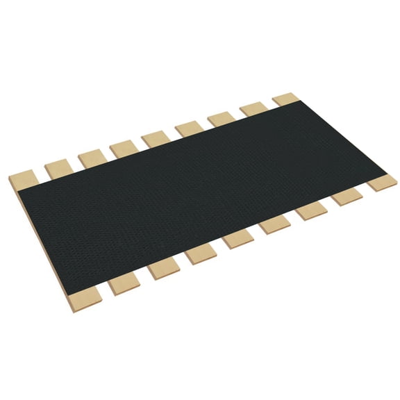 The Furniture King King Size Bed Slats Custom Platform Bed Frame Support Plank Boards Attached with Black Burlap Fabric 79.50" Wide