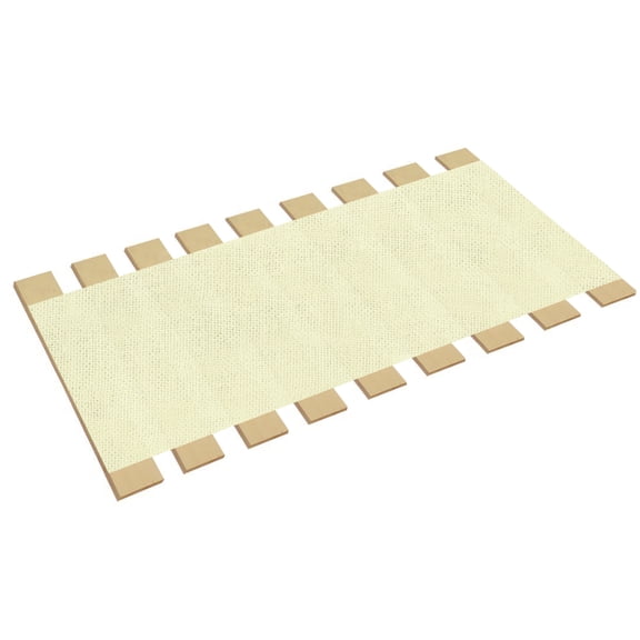 The Furniture King King Size Bed Slats Custom Platform Bed Frame Support Plank Boards Attached with White Burlap Fabric 77.25" Wide