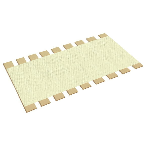 The Furniture King Queen Size Bed Slats Custom Platform Bed Frame Support Plank Boards Attached with White Burlap Fabric 61.50" Wide