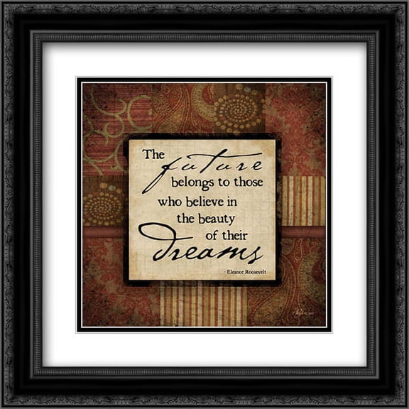 The Future 2x Matted 20x20 Black Ornate Framed Art Print by Pugh, Jennifer