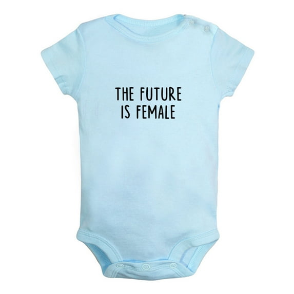 The Future is Female Funny Rompers For Babies, Newborn Baby Unisex Bodysuits, Infant Jumpsuits, Toddler 0-24 Months Kids One-Piece Oufits (Blue, 6-12 Months)
