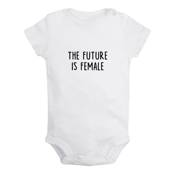 The Future is Female Funny Rompers For Babies, Newborn Baby Unisex Bodysuits, Infant Jumpsuits, Toddler 0-24 Months Kids One-Piece Oufits (White, 18-24 Months)