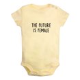 thumbnail image 1 of The Future is Female Funny Rompers For Babies, Newborn Baby Unisex Bodysuits, Infant Jumpsuits, Toddler 0-24 Months Kids One-Piece Oufits (Yellow, 12-18 Months), 1 of 4