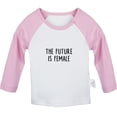 thumbnail image 1 of The Future is Female Funny T shirt For Baby, Newborn Babies T-shirts, Infant Tops, 0-24M Kids Graphic Tees Clothing (Long Pink Raglan T-shirt, 18-24 Months), 1 of 4