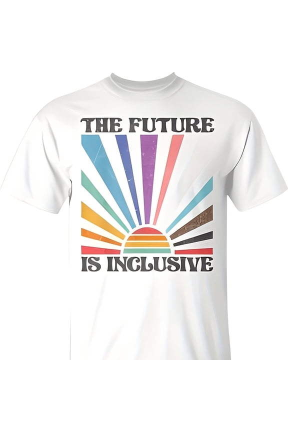 The Future Is Inclus bt Gay Lesbian Rights Trans Pride T-Shirt 220g Cotton Crew Neck Top With G