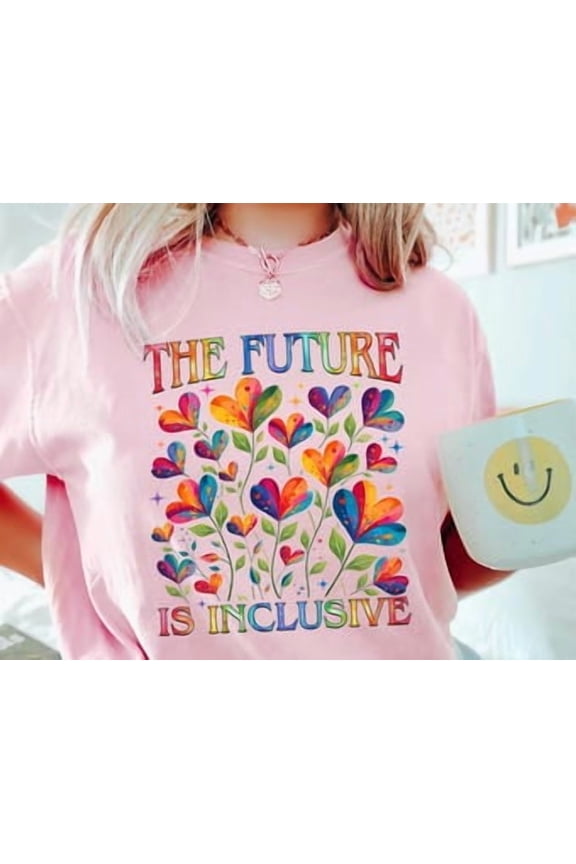The Future Is Inclusive Shirt, Rainbow Pride, Lgbtq Gift, Gay Pride Tshirt, Gay Pride Gift Shirt, Light Pink Tshirt