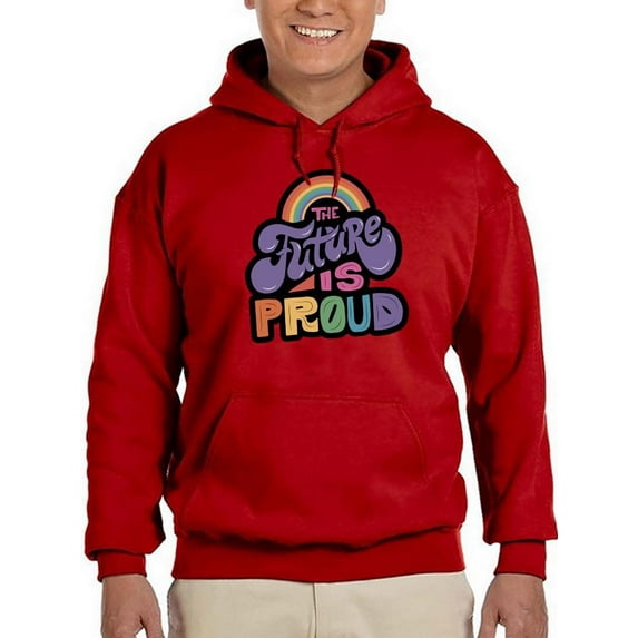 The Future Is Proud. Hoodie Men -Smartprints Designs, Male Small