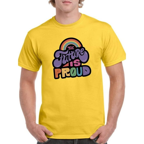 The Future Is Proud T-Shirt Men -Smartprints Designs, Male x-Large