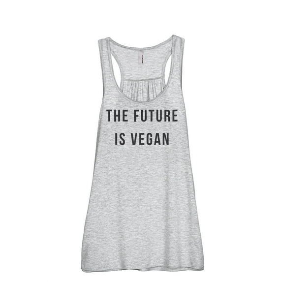 The Future Is Vegan Women's Fashion Sleeveless Flowy Racerback Workout Yoga Tank Top Sport Grey X-Large