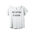 thumbnail image 1 of The Future Is Vegan Women's Fashion Slouchy Dolman T-Shirt Tee Heather White 2X-Large, 1 of 3
