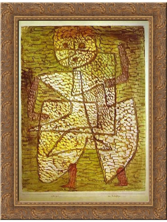 The Future Man 24x18 Gold Ornate Wood Framed Canvas Art by Paul Klee