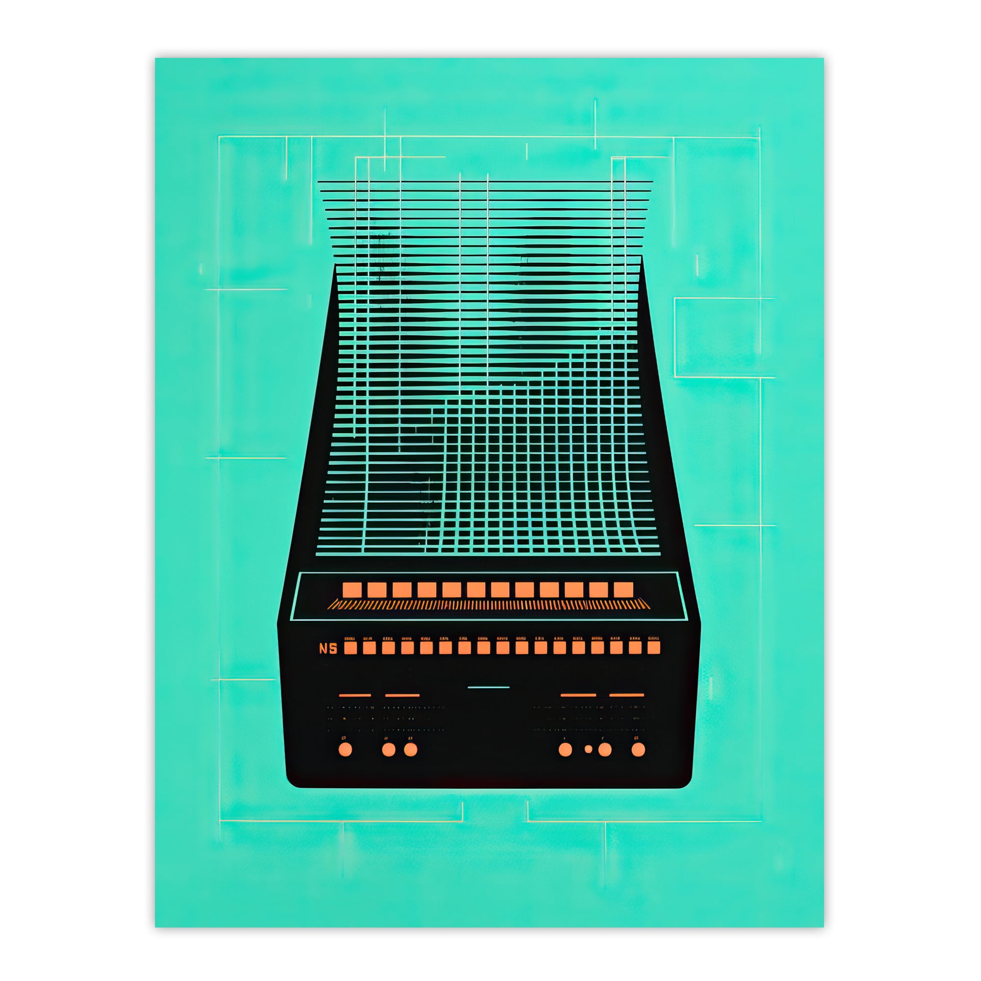 The Future Of Music Radio Frequencies Turquoise Orange Graphic