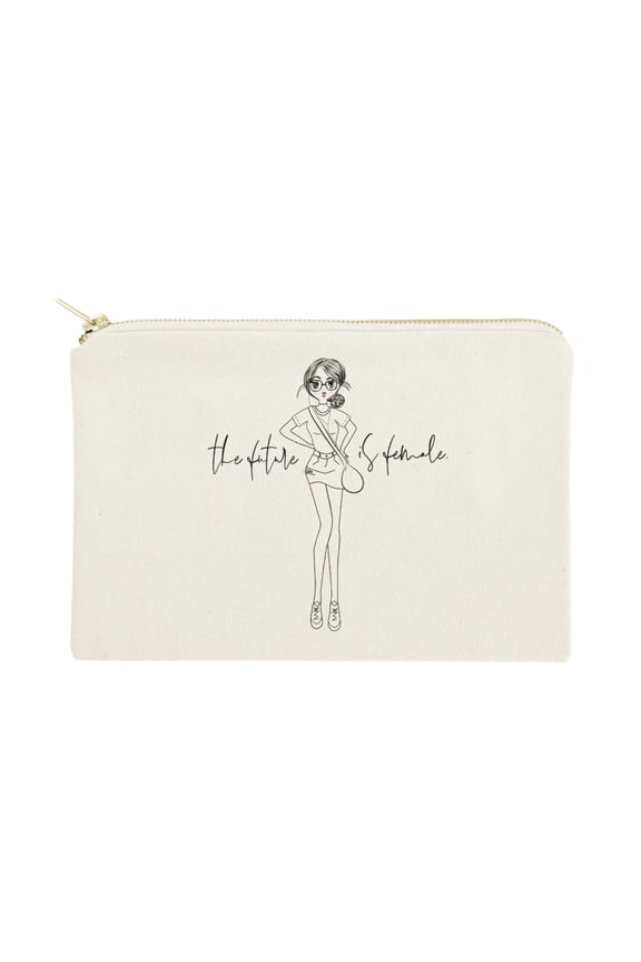The Future is Female Cotton Canvas Cosmetic Bag