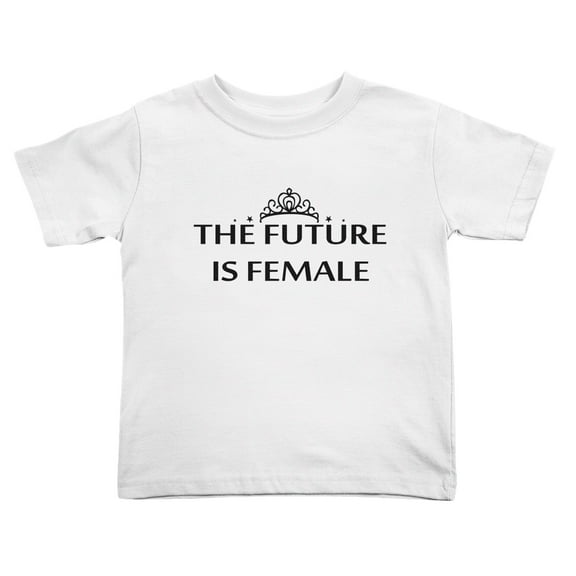 The Future is Female Funny Toddler T-Shirts for Boys Girls (White, Youth M)