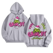 WLDBZY Green Christmas The Grinchess Hoodies for Women Green Grinchxmas Sweatshirts Funny Novelty Green Grinchxmas Sweaters Pullover Green Christmas Grinchxmas Hoodies Preppy Clothes Light Blue XL