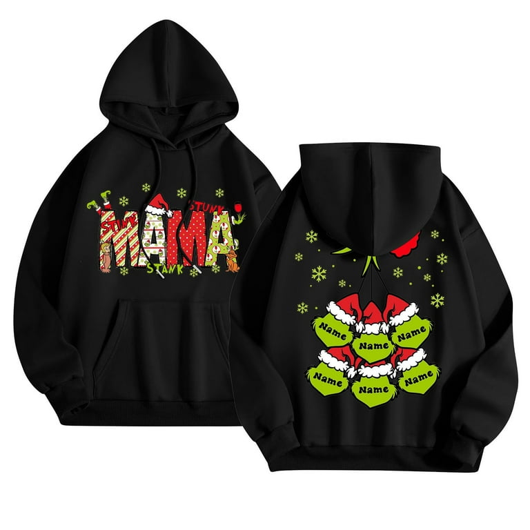 The G.rinch Sweatshirts for Teen Girls Green Haired Monster Printed Hoodie Tops Long Sleeve Funny Novelty Green Grinchxmas Sweaters Pullover Green Grinchxmas Hoodies Preppy Clothes Black XL Walmart ...