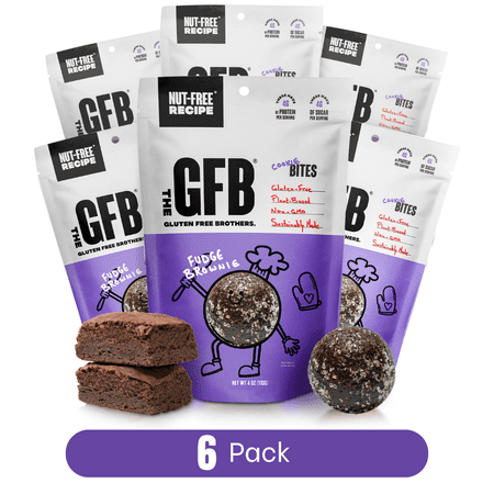 The GFB, Gluten Free Brothers Fudge Brownie Nut Free, Cookie Protein Bites, 6 Count, 4 oz