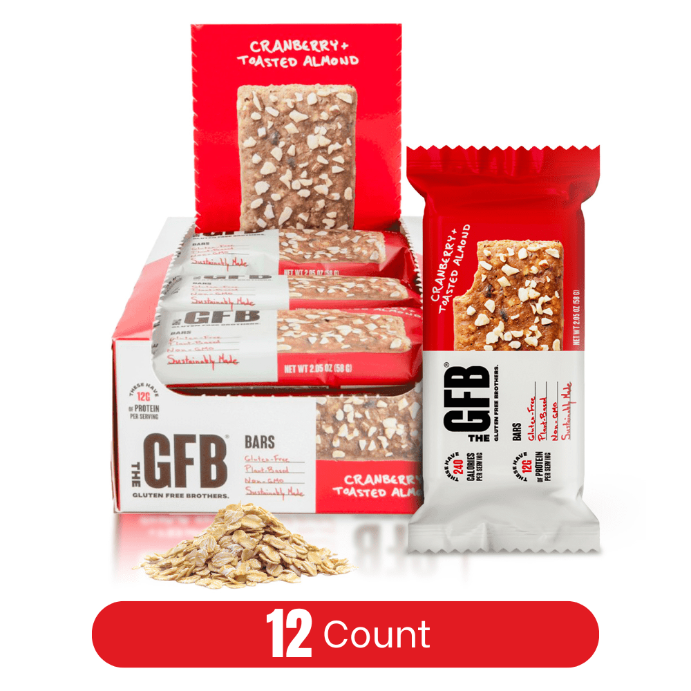 The Gluten Free Brothers – The GFB Snack Bars – Cranberry Toasted Almond – Vegan, 2.05 Oz (12 Count)
