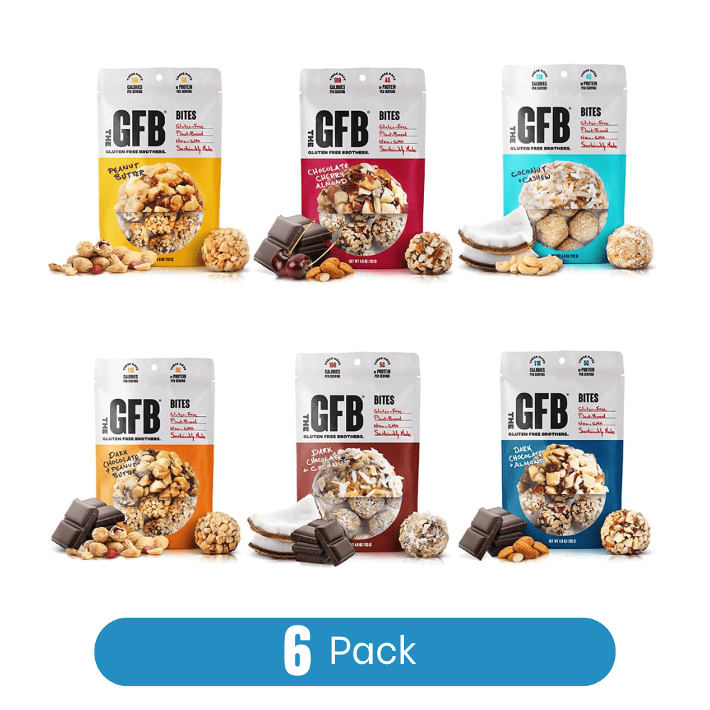 The GFB Gluten Free Protein Bites Variety Pack -Non GMO, Soy Free, Vegan, 4 oz 6 (CT)